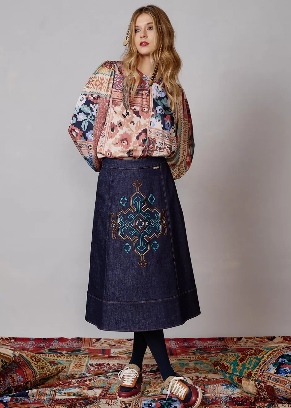 Bluse Mit em Patchwork-Print Lugiada>Luis Trenker Online