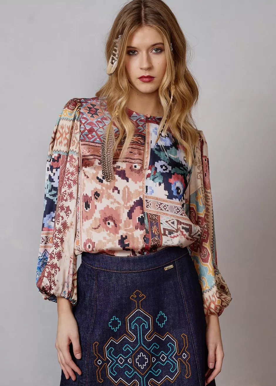 Bluse Mit em Patchwork-Print Lugiada>Luis Trenker Online