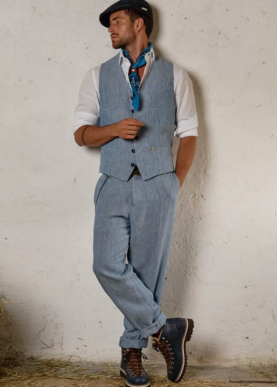 Chino-Hose Aus Reinem Leinen Lubruneu>Luis Trenker Clearance