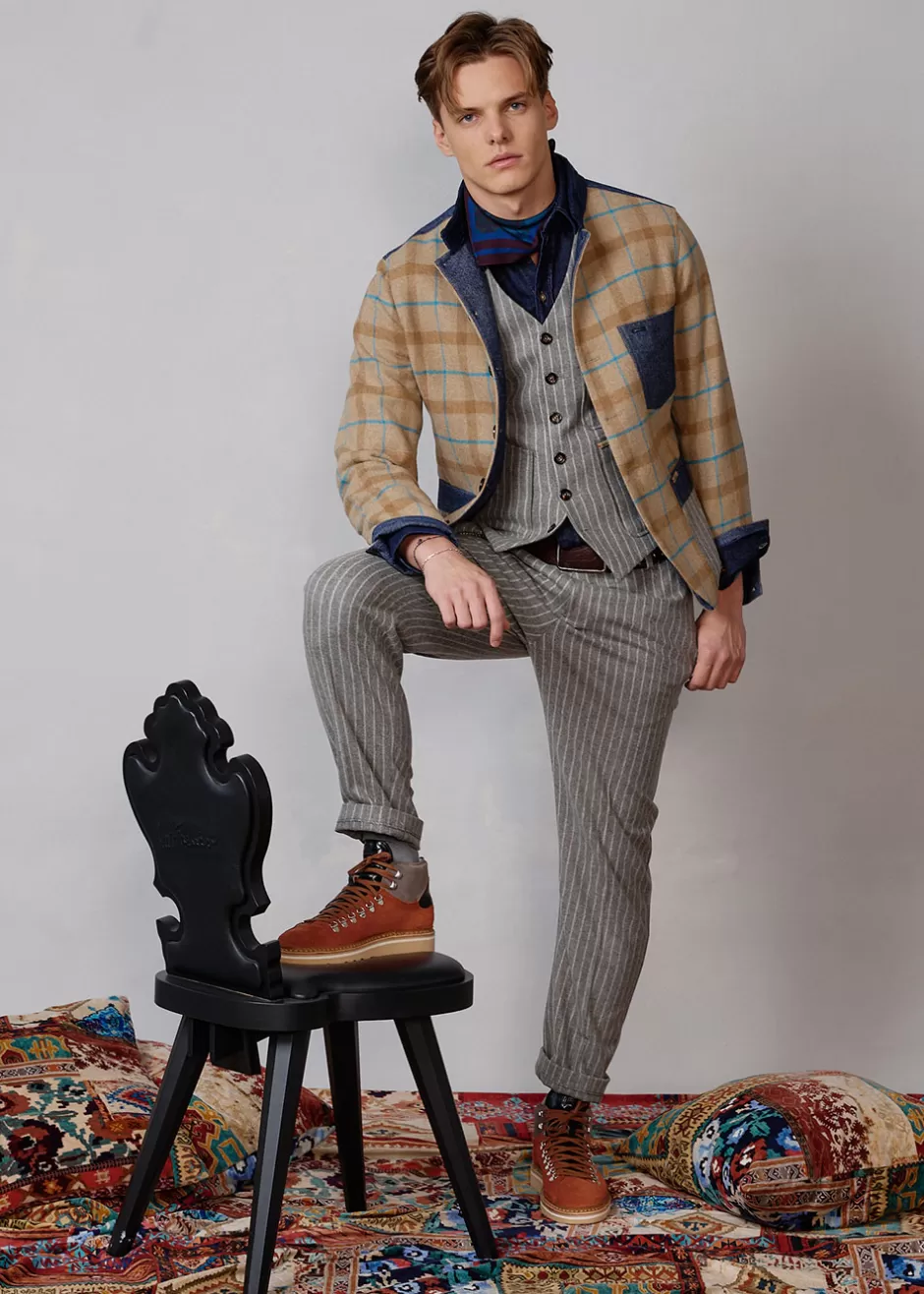 Karierter Materialmix-Blazer Lugionas>Luis Trenker Cheap
