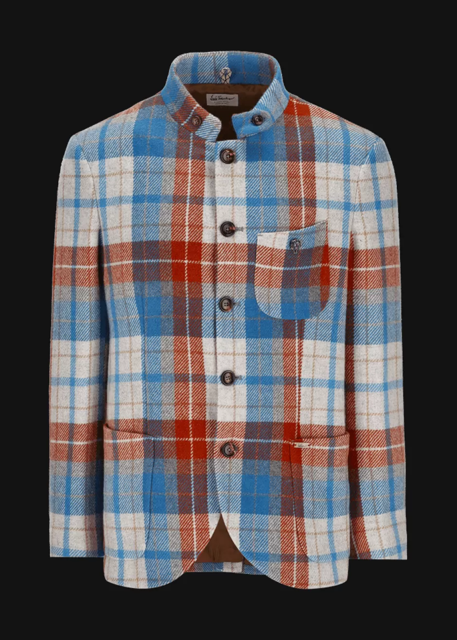Karierter Wollmix-Blazer Lusandro>Luis Trenker Best Sale