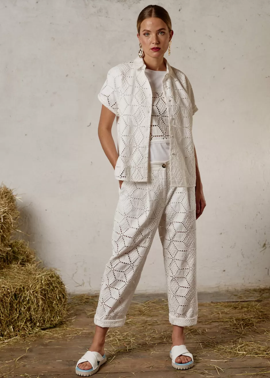Kurzarmbluse Aus Sangallo-Spitze Luflora>Luis Trenker Flash Sale