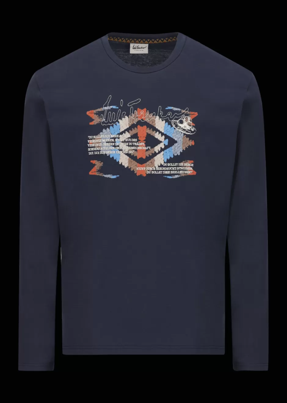 Langarmshirt Mit Print Und Stickerei Luloris>Luis Trenker Shop