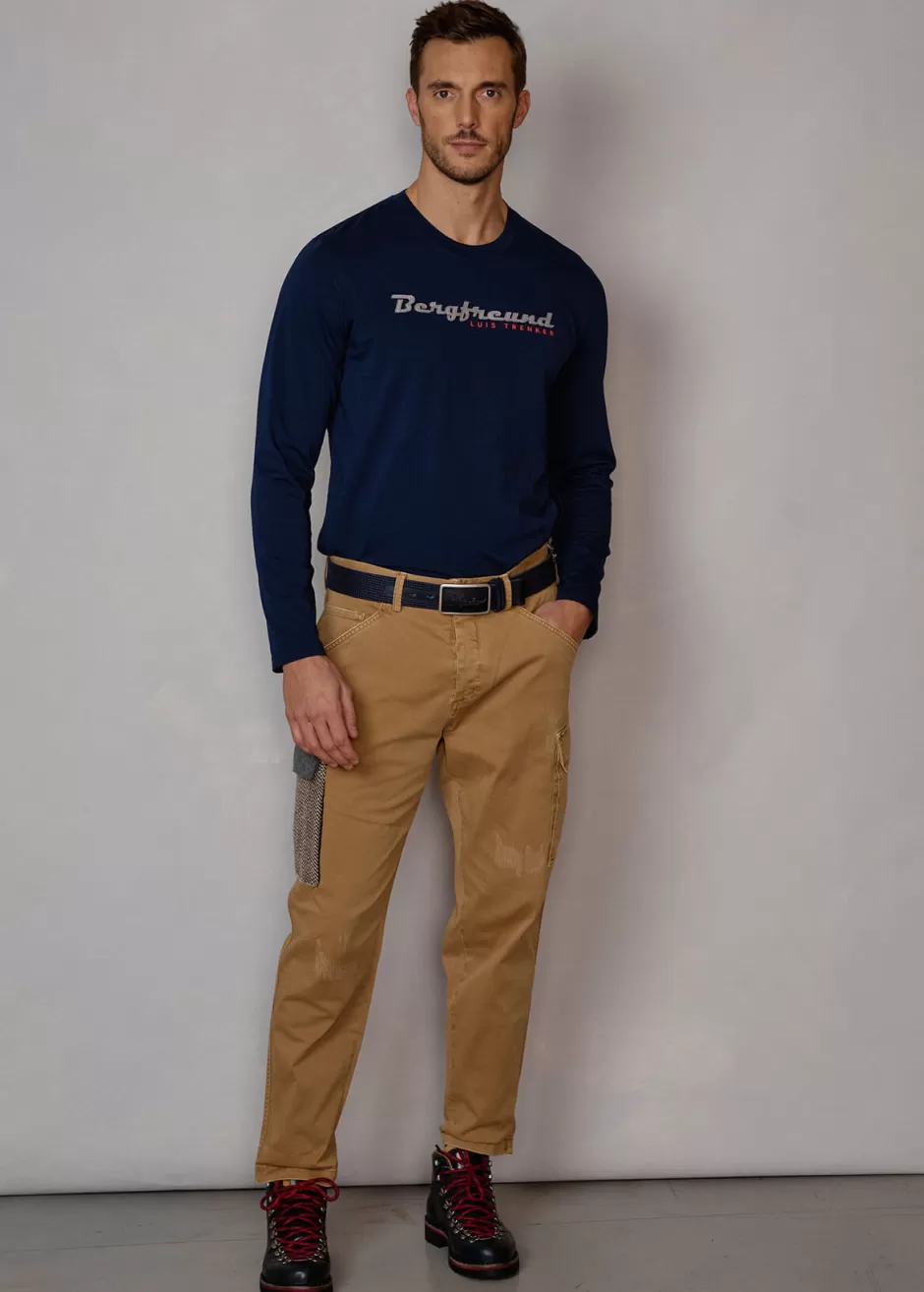 Langarmshirt Mit Schriftzug Bergfreund>Luis Trenker Sale