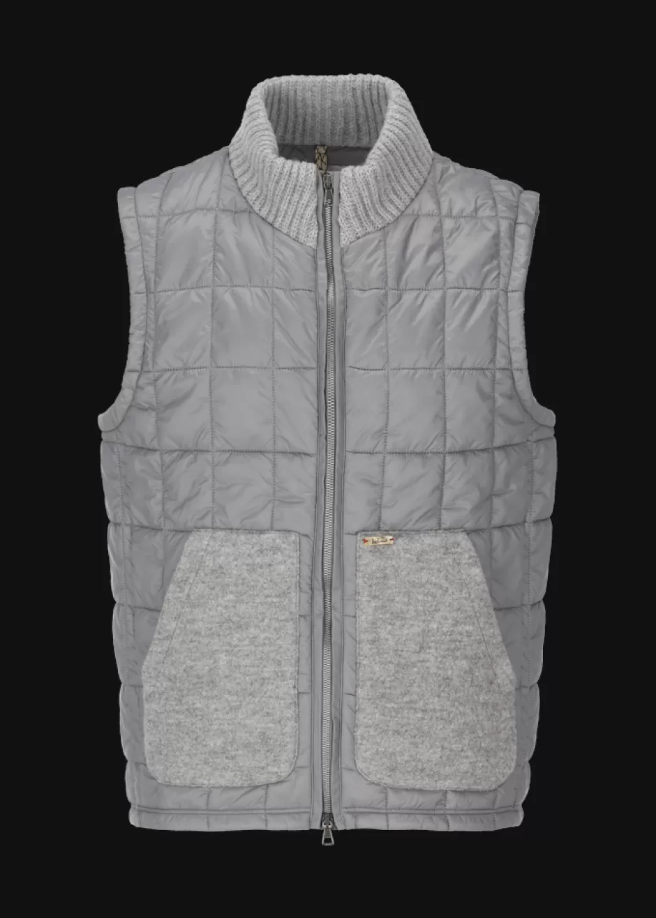 Nylon-Weste Mit Strickkragen Lugus>Luis Trenker Discount