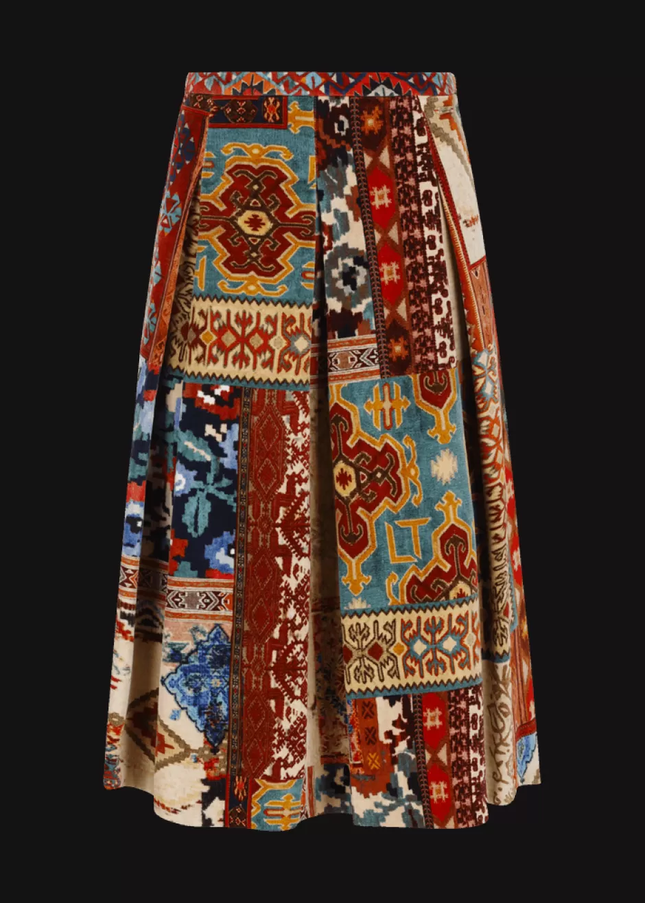 Samt-Rock Mit Print Luklaudia>Luis Trenker Cheap