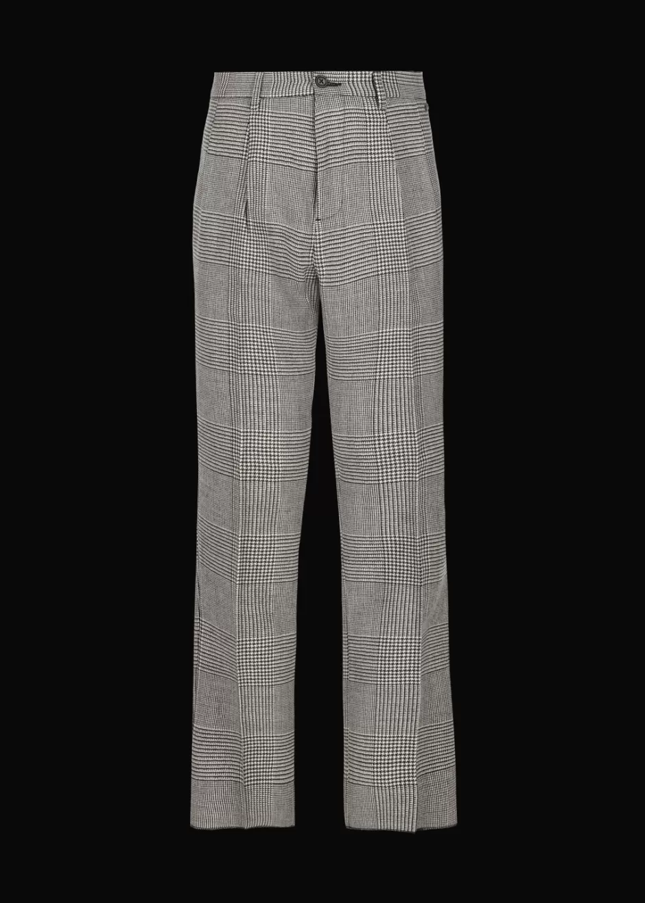 Schurwoll-Hose Mit Hahnentrittmuster Lustrang>Luis Trenker Shop