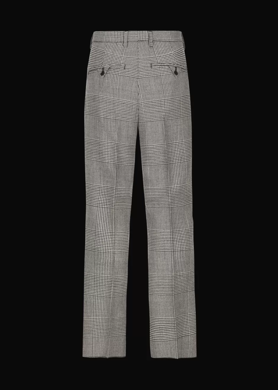 Schurwoll-Hose Mit Hahnentrittmuster Lustrang>Luis Trenker Shop