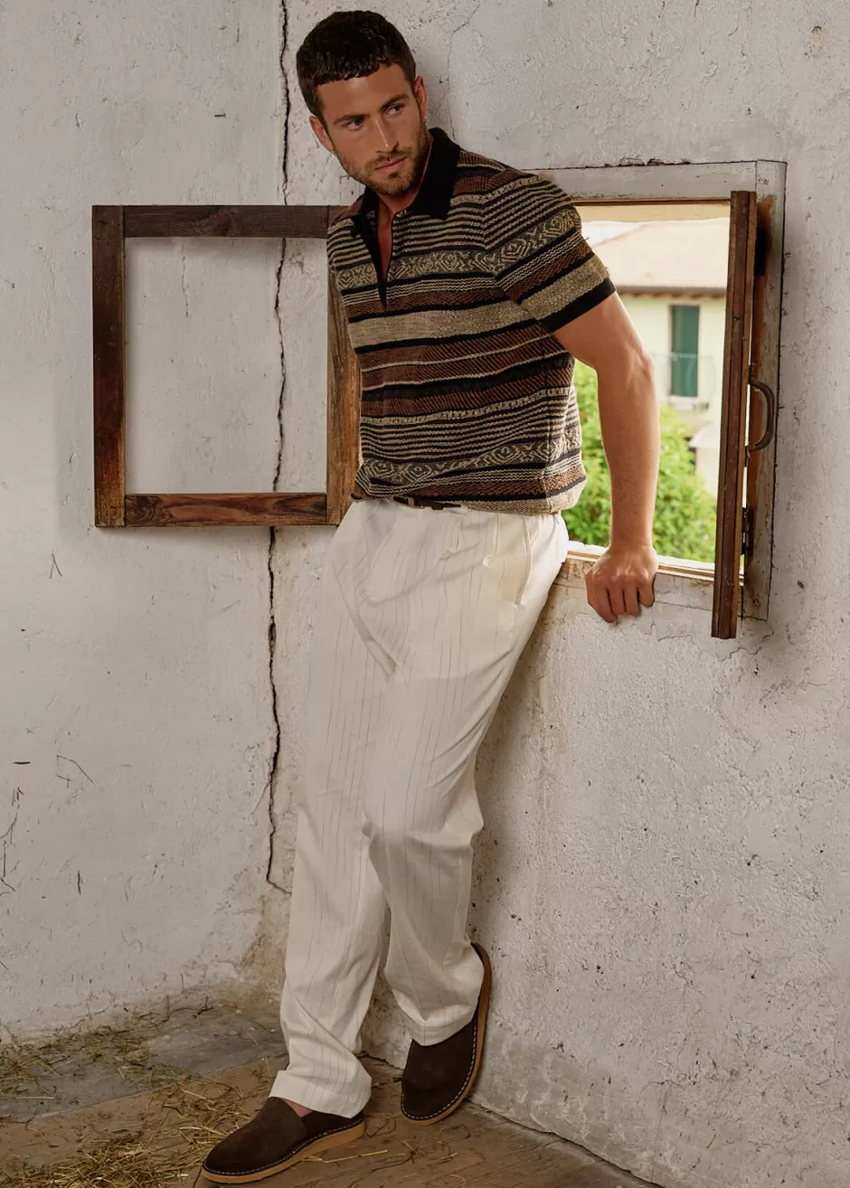 Strickpolo Mit Streifenmuster Luweric>Luis Trenker Sale