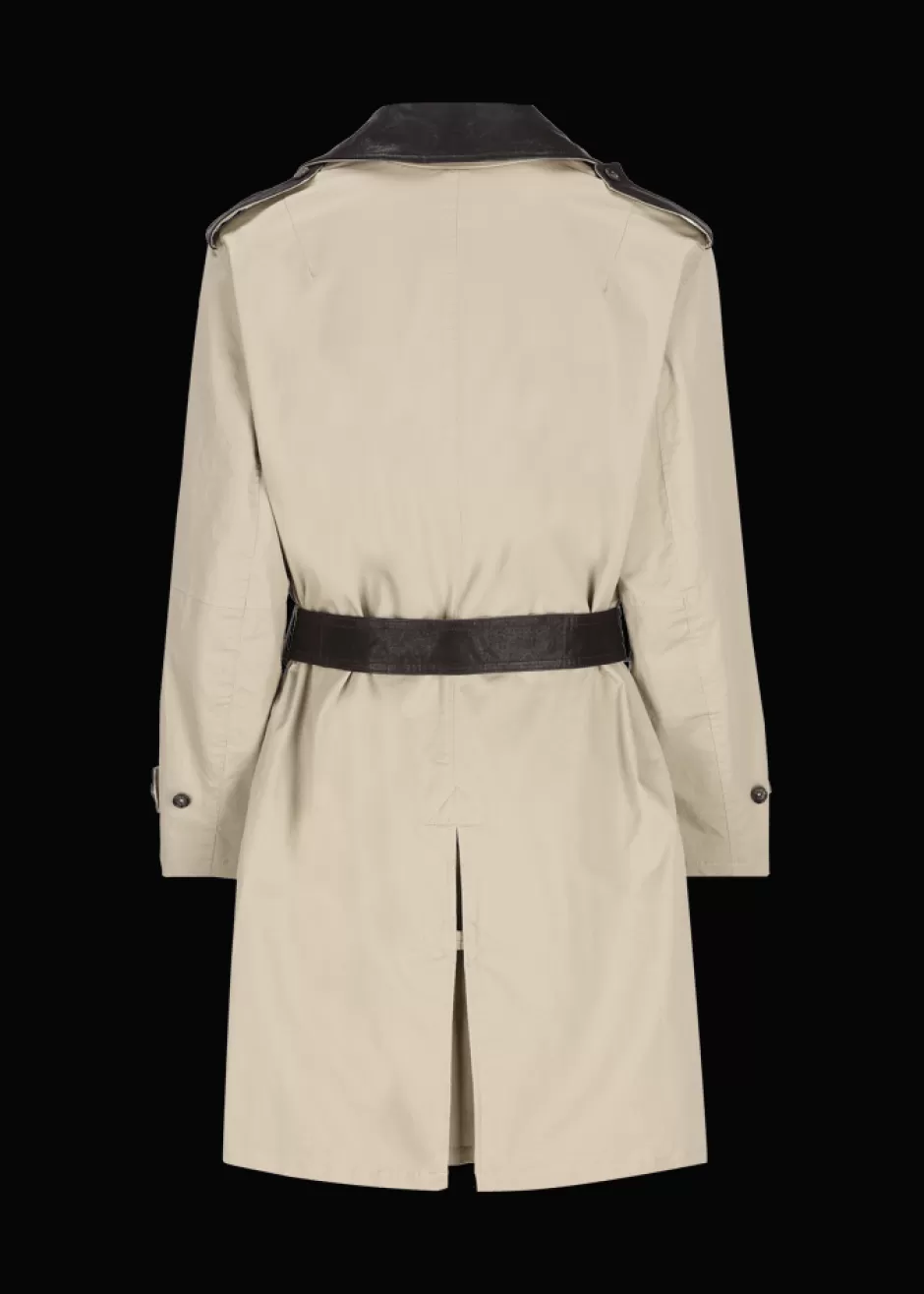 Trenchcoat Mit Lederdetails Lufelipe>Luis Trenker Cheap