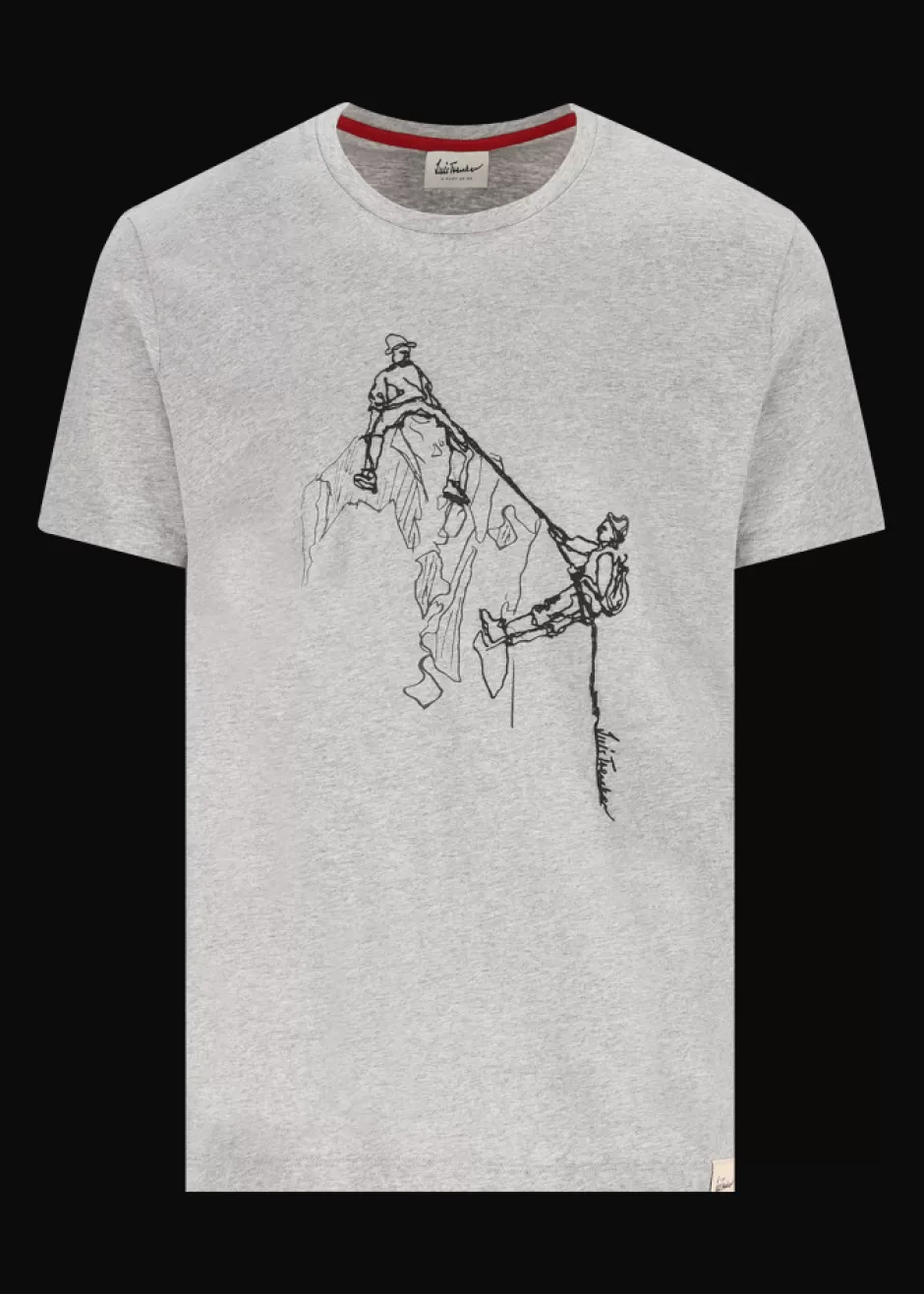 T-Shirt Mit Bergsteiger-Print Lueinar>Luis Trenker Store
