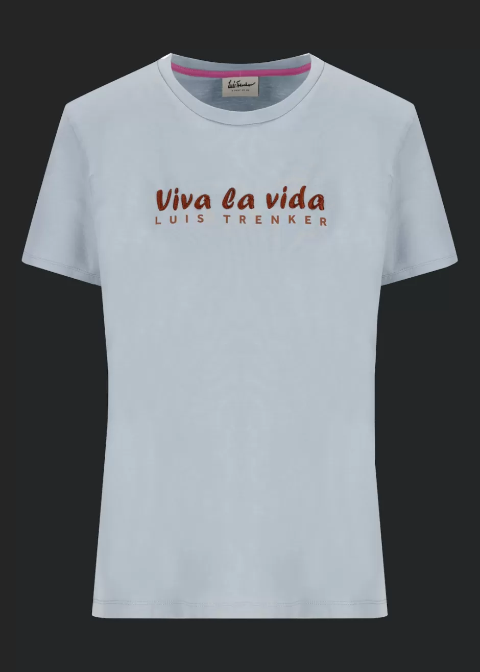 T-Shirt Mit Gesticktem Slogan Viva La Vida>Luis Trenker New
