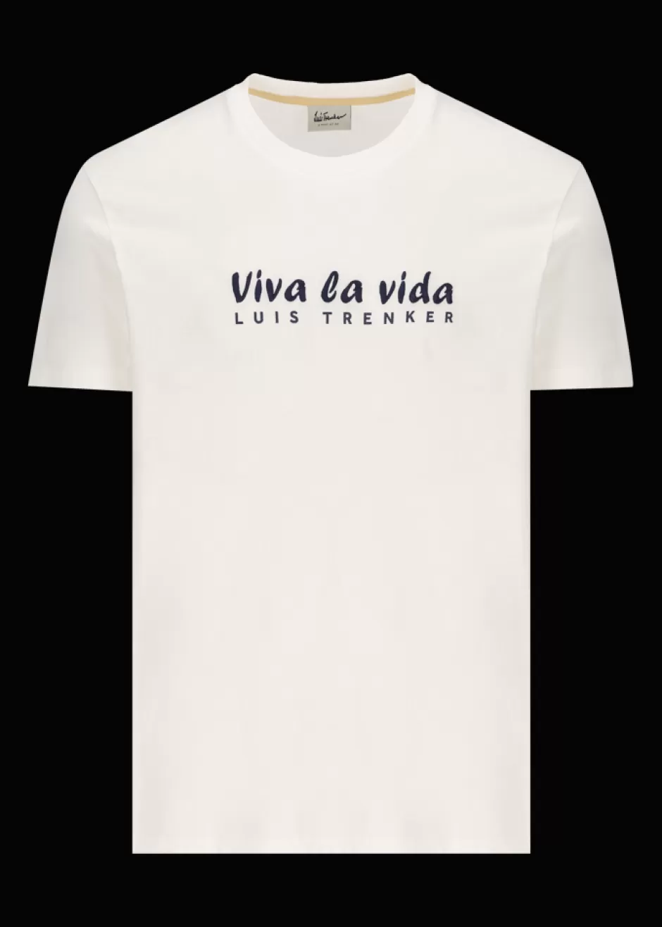 T-Shirt Mit Gesticktem Slogan Viva La Vida>Luis Trenker Discount