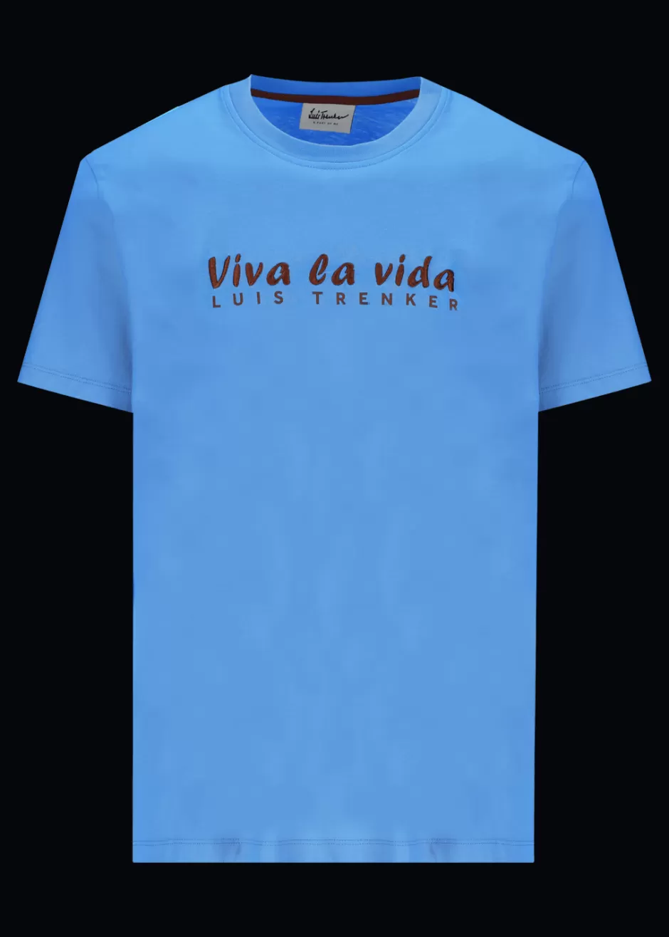 T-Shirt Mit Gesticktem Slogan Viva La Vida>Luis Trenker Fashion